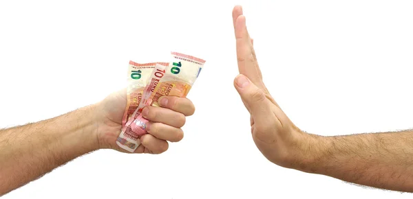 Para reddeden adam elini uzattı. Bir teklif Euro reddetme
