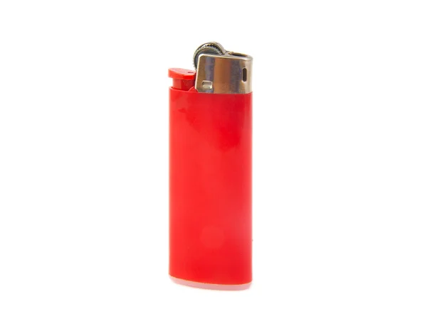 白色背景上的红色打火机 — 图库照片