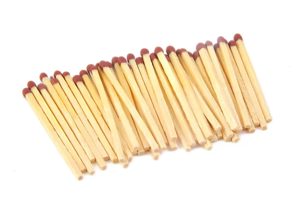 Set of aligned matches on white background — Stock Photo, Image