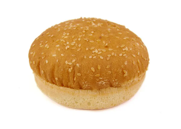 Hamburger broodje of brood op een witte achtergrond — Stockfoto