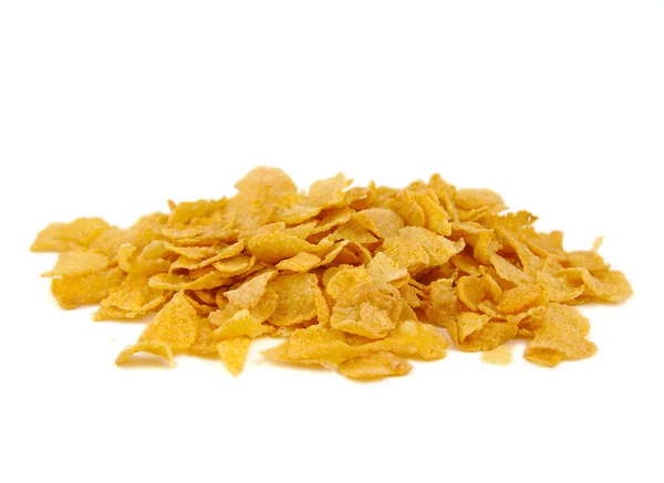 Ramo de cereales en copos de maíz sobre un fondo blanco — Foto de Stock