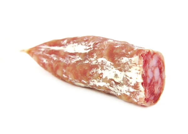 Spanish sausage, fuet, salami on a white background — Stock Photo, Image