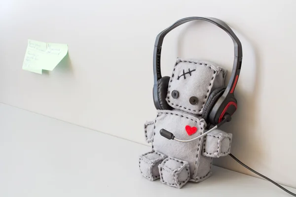 Helpdesk de brinquedo macio robô — Fotografia de Stock