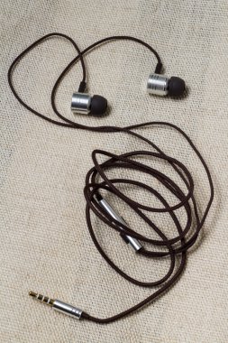 Keten arka plan, kulaklık.