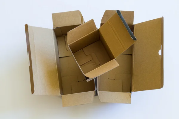 Open cardboard boxes. — Stock Photo, Image