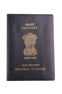 Beyaz arka plan üzerinde izole Hint pasaportu