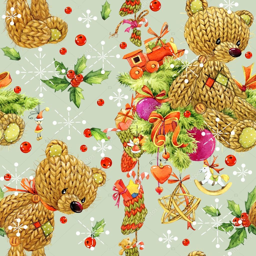 Teddy Bear Christmas Wrapping Paper 