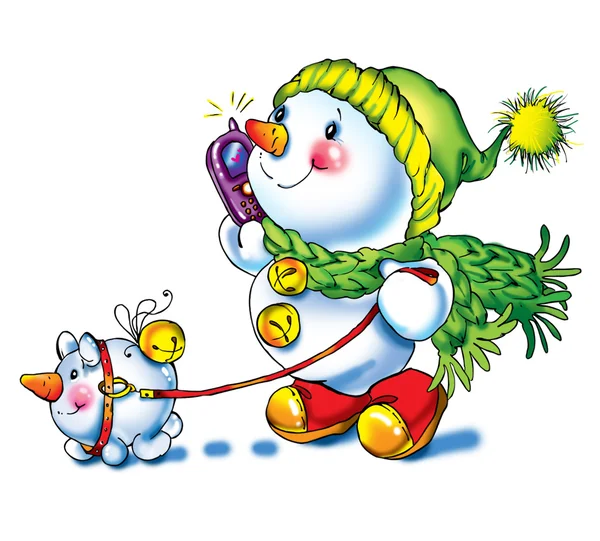 Kardan adam tebrik ve kutluyor. Dekoratif arka plan serisi