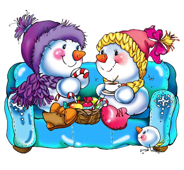 Kardan adam tebrik ve kutluyor. Dekoratif arka plan serisi