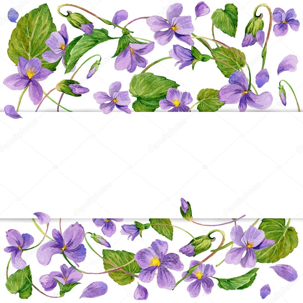 Fondo flores de primavera. Bosque violeta y hierba verde joven .  Ilustración de stock #67300513 de ©dobrynina_art, image size:1024x1024