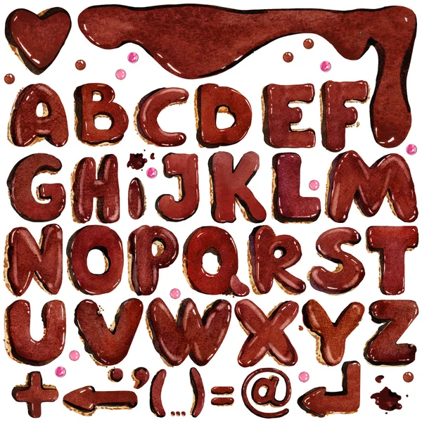 Akwarela alfabet — Zdjęcie stockowe
