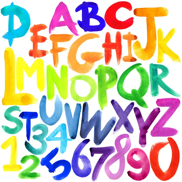Akwarela alfabet — Zdjęcie stockowe