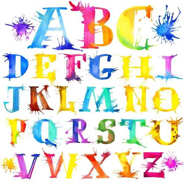 Alphabet watercolor — Stock Photo, Image