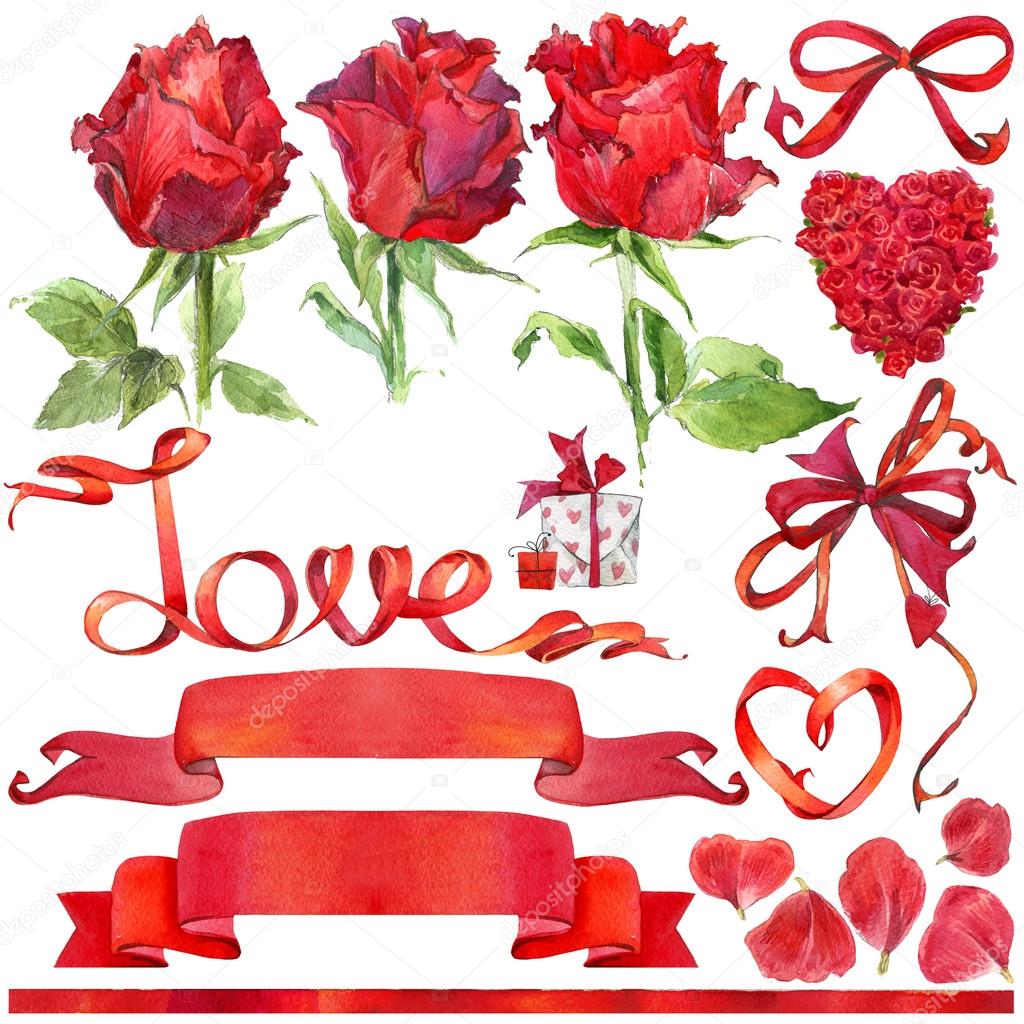 Valentine day background and elements for decoration