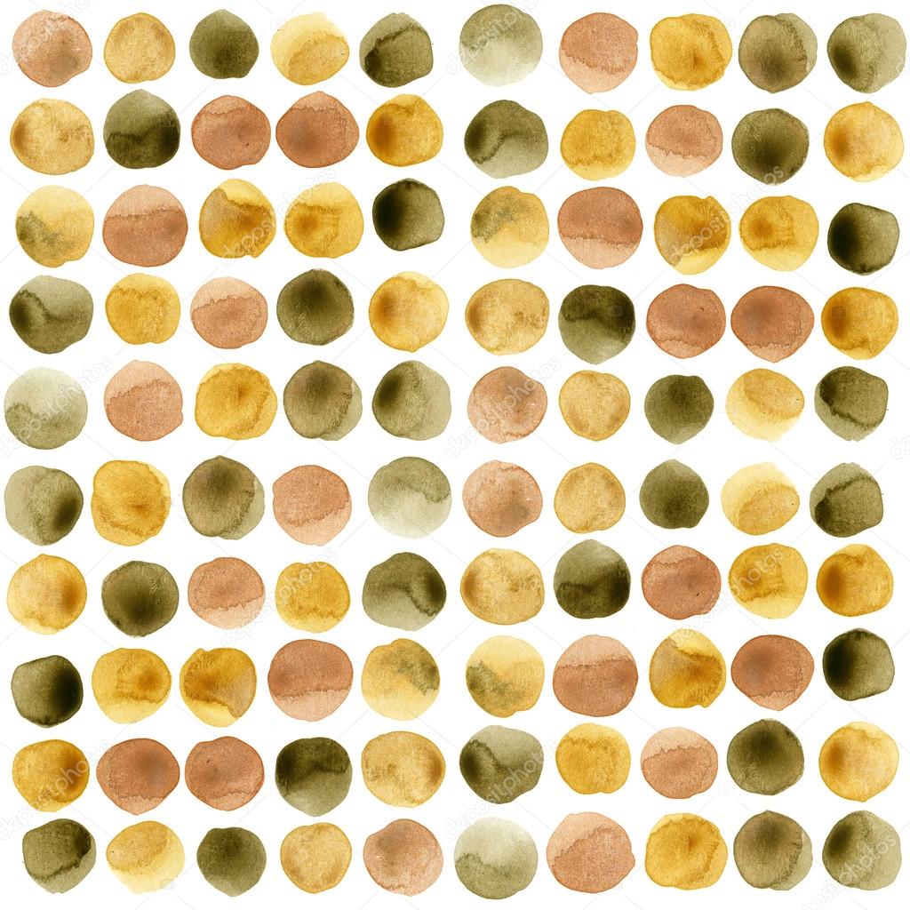 Gold palette watercolor circles background.