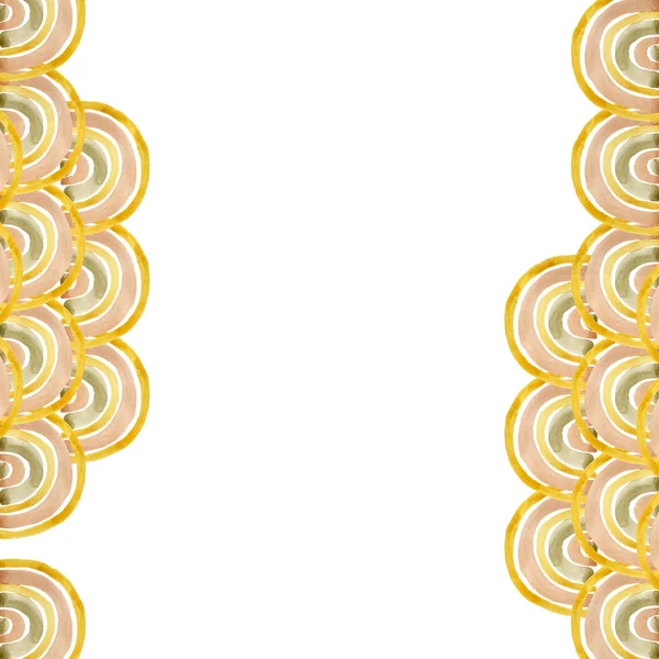 Золота палітра акварельних кіл фон . — стокове фото