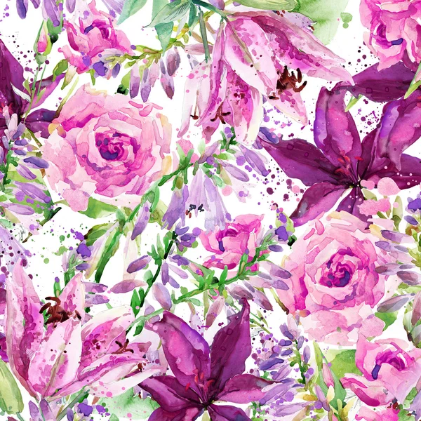 suluboya Bahçe çiçek. arka plan çiçekler. suluboya resim