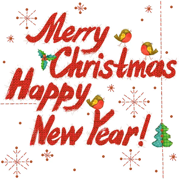 Joyeux Noël et Bonne année texte. texte dessiné à la main. aquarelle Noël et Nouvel An fond. Souhaitez Joyeux Noël et Nouvel An — Photo