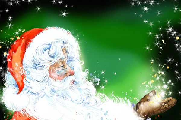 Sulu Boya Noel Baba. Noel Baba Noel arka plan. Yeni yıl arka plan. — Stok fotoğraf