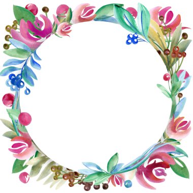 suluboya çiçek ve bitki. suluboya çiçek doğal arka plan. suluboya resim. çiçek, yaprak ve meyveleri arka plan.