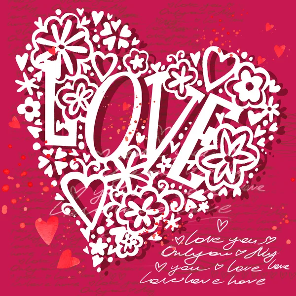 Valentines day card. Valentine day background. Wedding invitation design. Valentines day hand drawing art.  Valentines day heart. Valentine day card. — Φωτογραφία Αρχείου