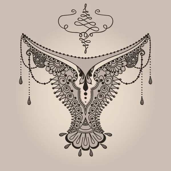 Modèle de tatouage de fleurs Mehndy — Image vectorielle