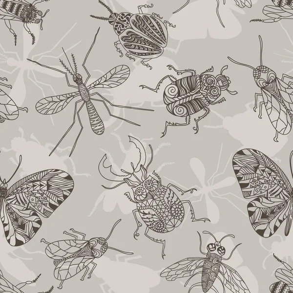 Des insectes. Abeille. Des scarabées. Moustique . — Image vectorielle