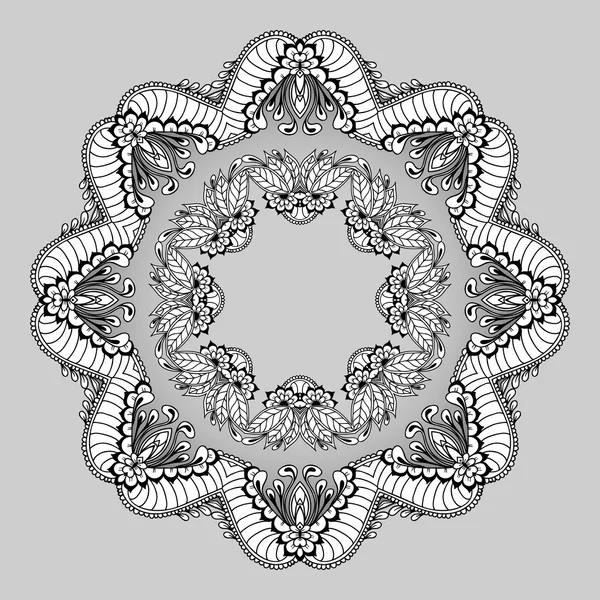 Adorno floral circular — Vector de stock