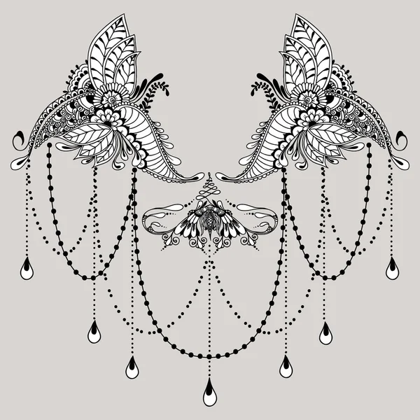 Modèle de tatouage de fleurs Mehndy — Image vectorielle