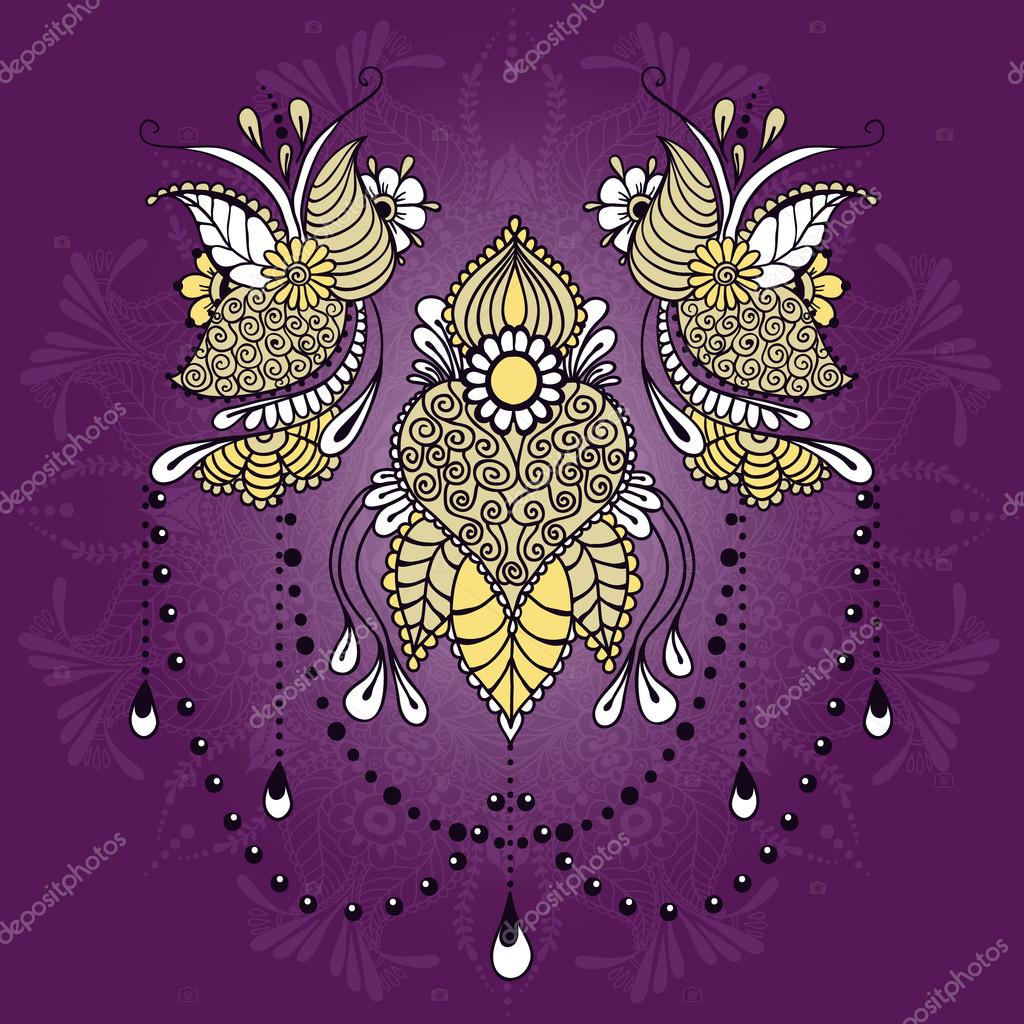 Mehndy Blumen Tattoo Vorlage Vektorgrafik Lizenzfreie Grafiken C Xarlyxa 111679446 Depositphotos