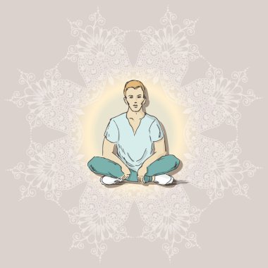 Boys İnsanlar kroki lotus pozisyonu