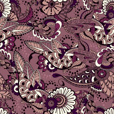 Çiçek elementleriyle kusursuz desen