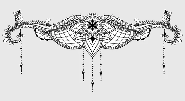 Татуировка цветов Мехнди — стоковый вектор