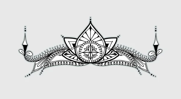 Plantilla de tatuaje Mehndy flores — Vector de stock