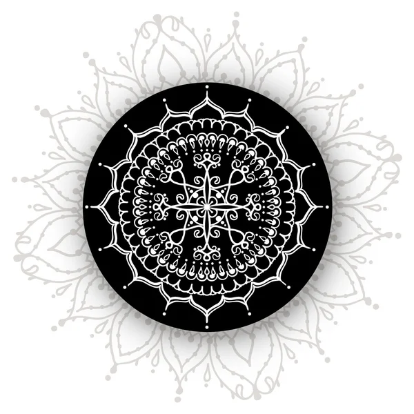 Plantilla circular del ornamento floral para el tatuaje o el otro — Vector de stock