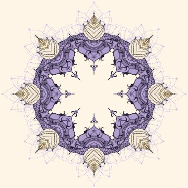 Doğu tarzı çizilmiş lotus