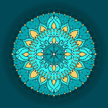 Dövme için dairesel çiçek süsleme şablon ya da başka