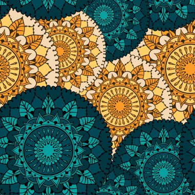 Dairesel çiçek süslemeli seamless modeli