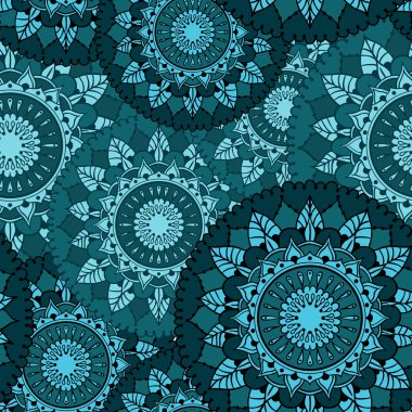 Dairesel çiçek süslemeli seamless modeli