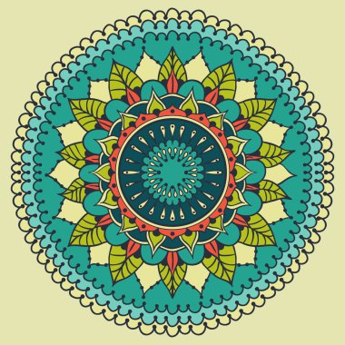 Dövme için dairesel çiçek süsleme şablon kartları ya da başka