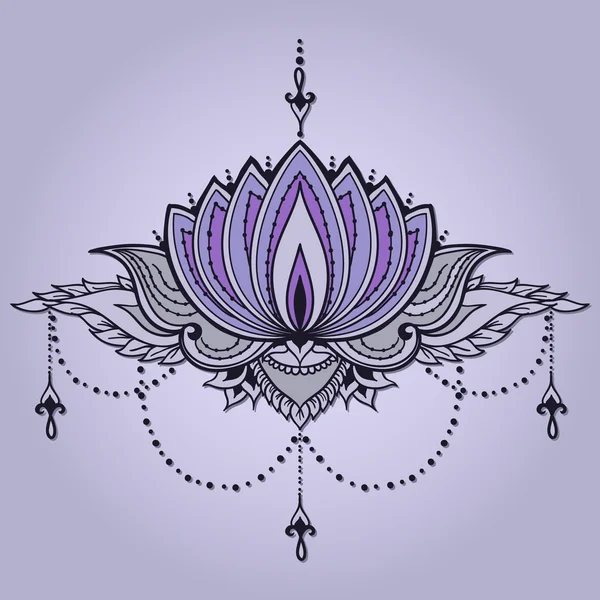 Χέρι lotus σε ανατολικό στυλ — Διανυσματικό Αρχείο