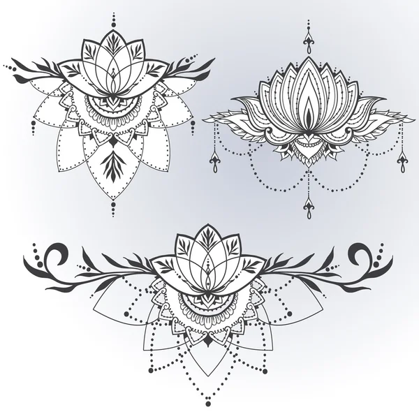 Doğu tarzı çizilmiş lotus