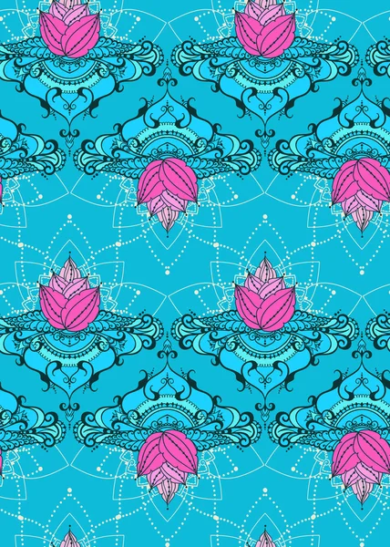 Doğu tarzı çizilmiş lotus