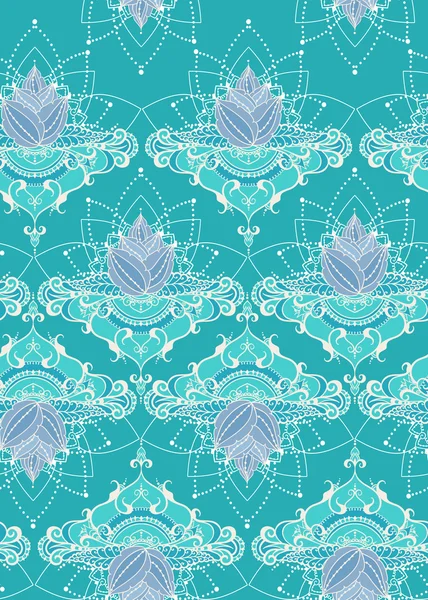 Lotus dessiné à la main dans un style oriental — Image vectorielle