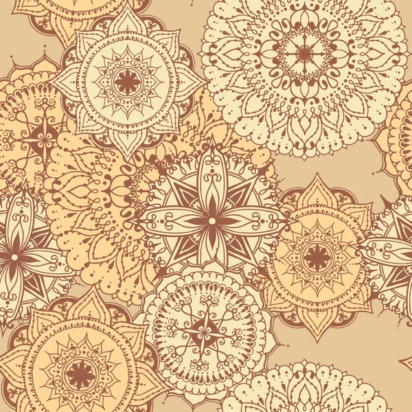 Modèle d'ornement floral circulaire pour tatouage ou autre — Image vectorielle
