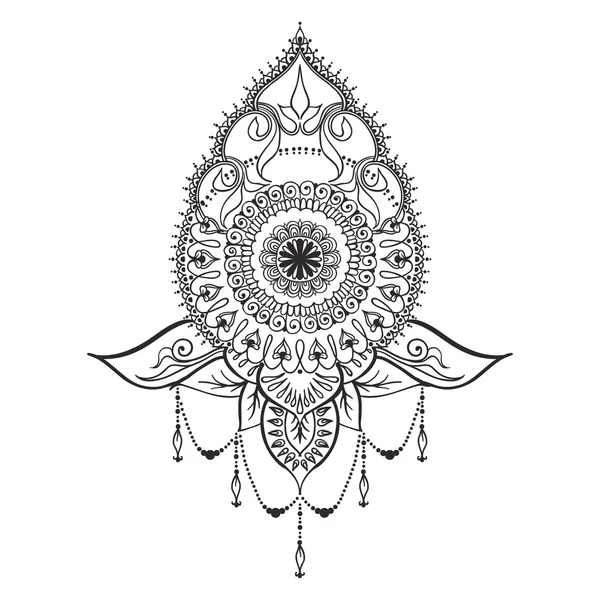 Modello di tatuaggio in stile mehndi — Vettoriale Stock