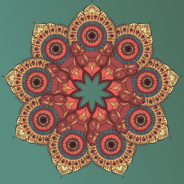 Dövme için dairesel çiçek süsleme şablon kartları ya da başka