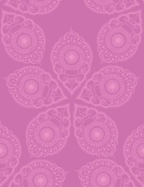 Floral motif sans couture dessiné à la main avec des éléments mandala — Image vectorielle