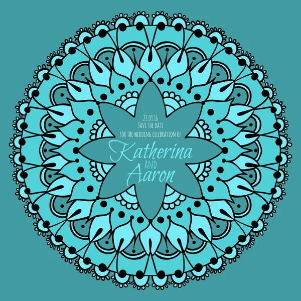 Circular floral ornament template for tattoo, cards or else — Stock Vector