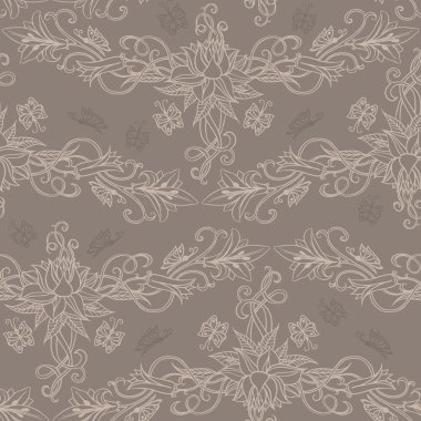 Serbest el çiziminin zambaklar. Seamless modeli